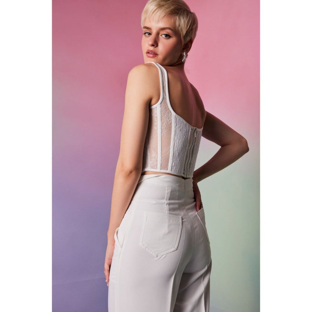 The Dapper Lady Mykonos White Embroidered Top