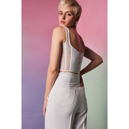 The Dapper Lady Mykonos White Embroidered Top