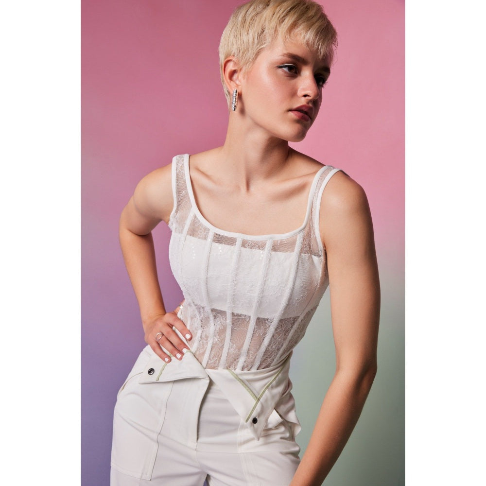 The Dapper Lady Mykonos White Embroidered Top