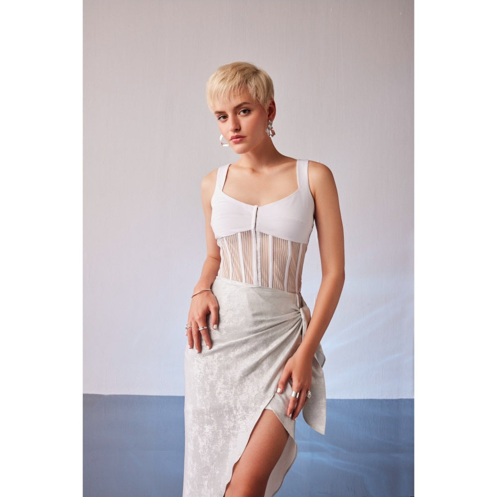 The Dapper Lady Mykonos White Stripes Top