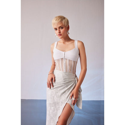 The Dapper Lady Mykonos White Stripes Top