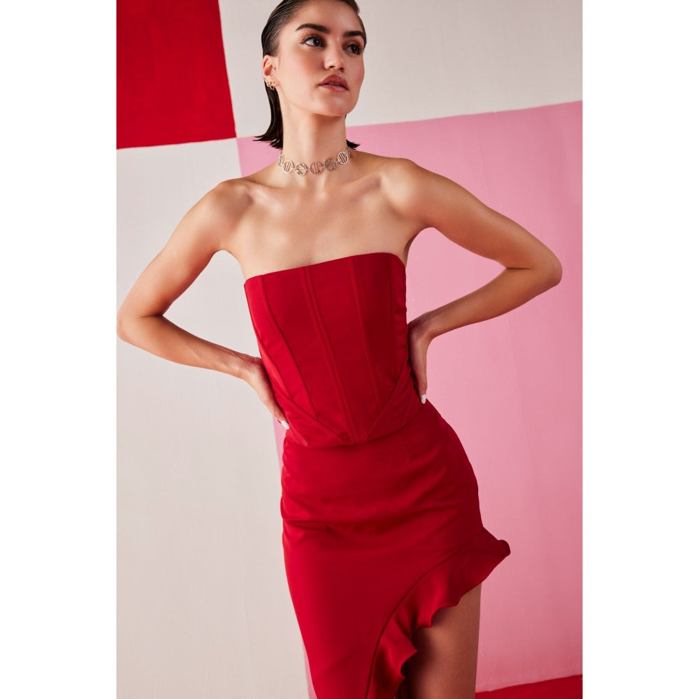 The Dapper Lady Paris Red Solid Top