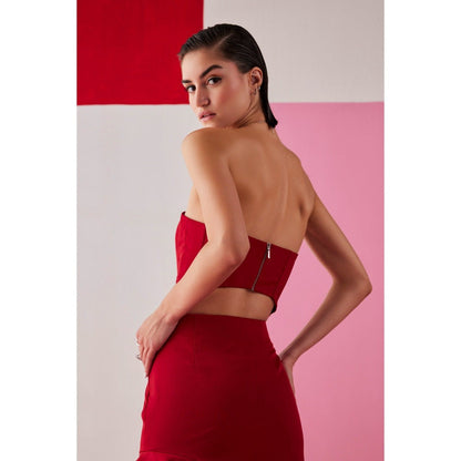 The Dapper Lady Paris Red Solid Top