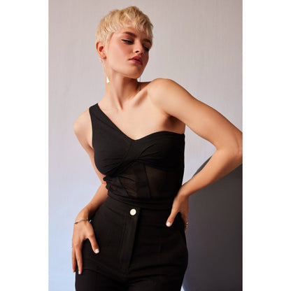 The Dapper Lady Tokyo Black Solid Top