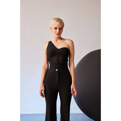 The Dapper Lady Tokyo Black Solid Top