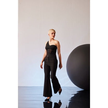 The Dapper Lady Tokyo Black Solid Top