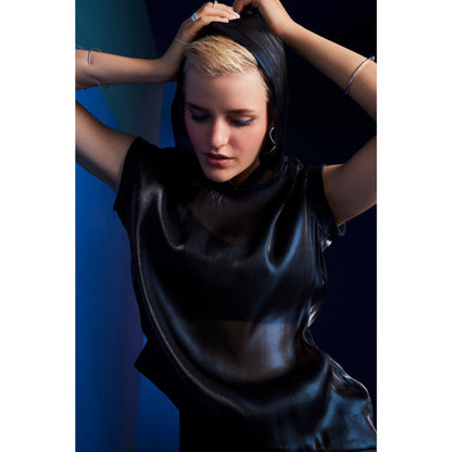 The Dapper Lady Milan Navy Blue Solid Top