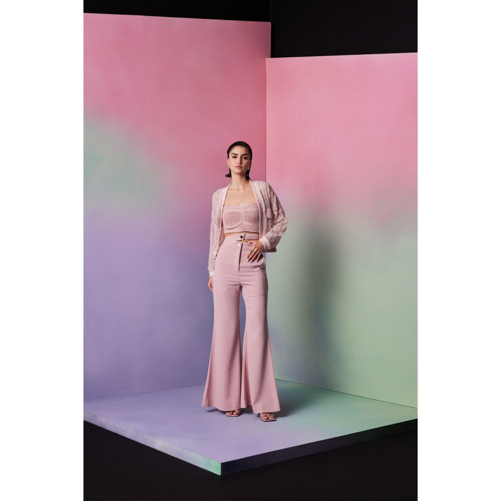 The Dapper Lady Oslo Pink Pleated Crop Top