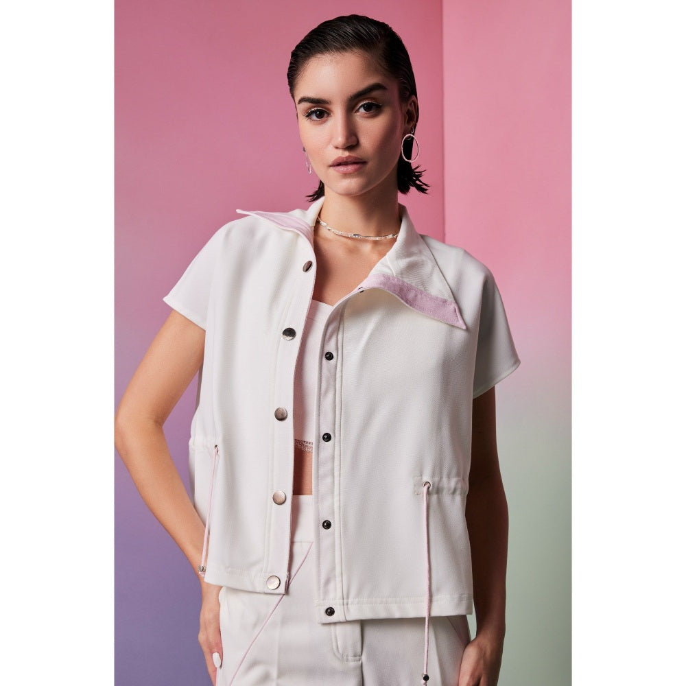 The Dapper Lady Mykonos White Solid Shirt