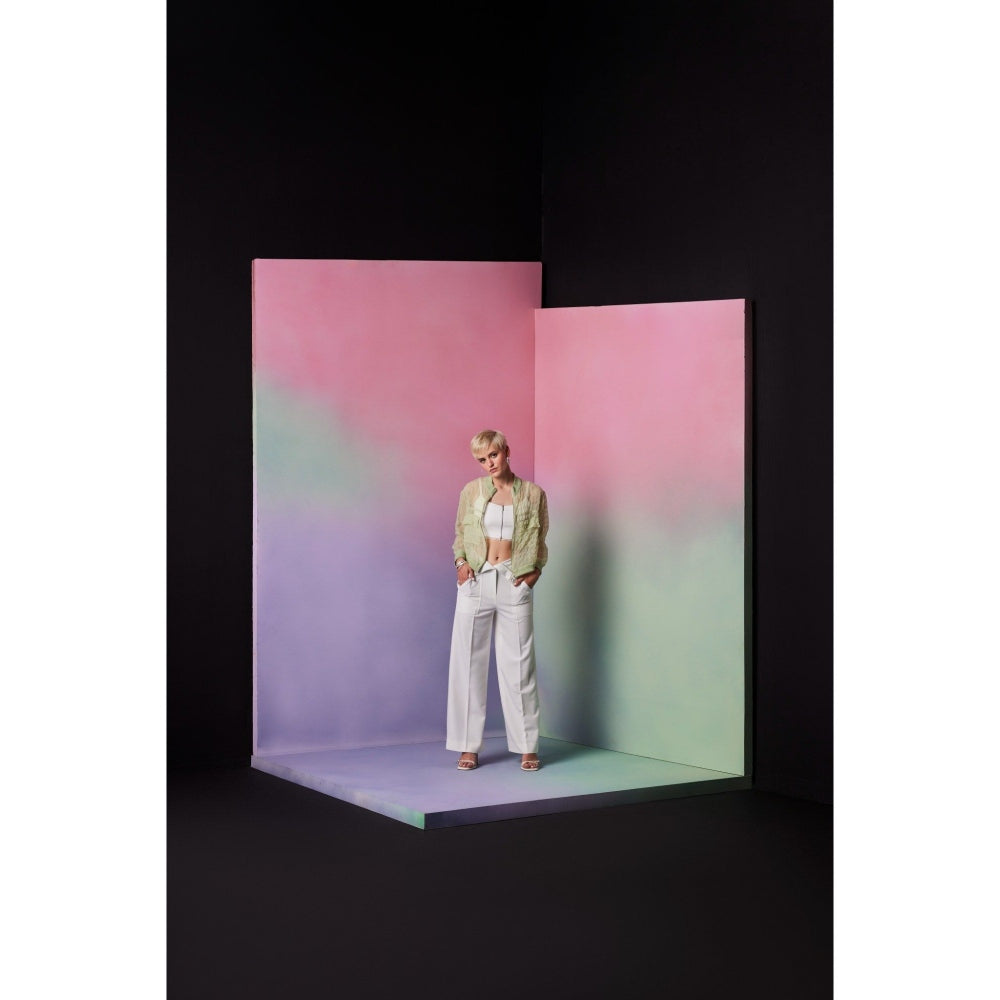 The Dapper Lady Rome Green Checks Crop Jacket