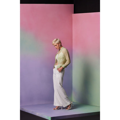 The Dapper Lady Rome Green Checks Crop Jacket