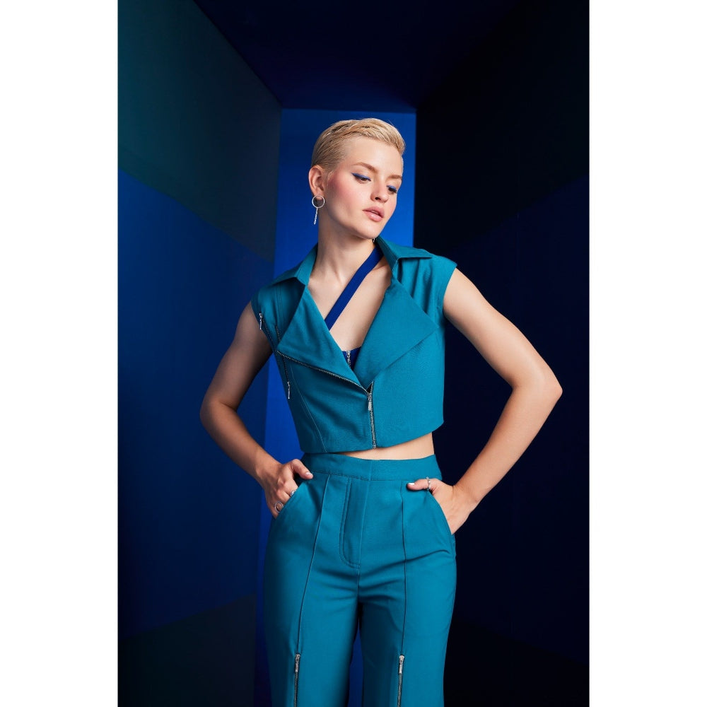 The Dapper Lady Cairo Teal Solid Coat