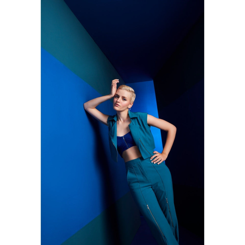 The Dapper Lady Cairo Teal Solid Coat