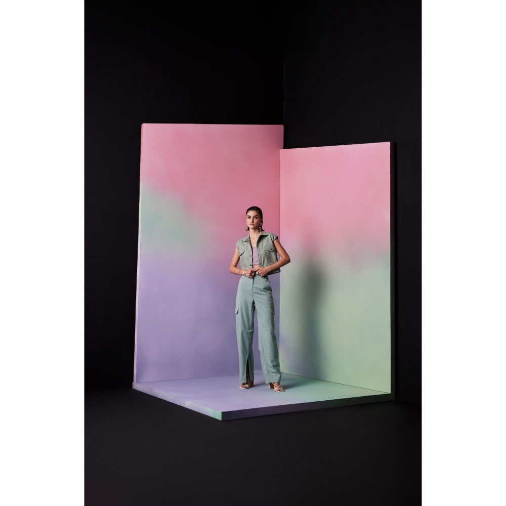 The Dapper Lady Prague Green Solid Pant