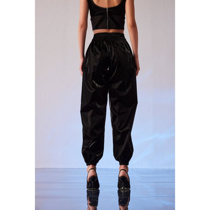 The Dapper Lady Tokyo Black Solid Joggers