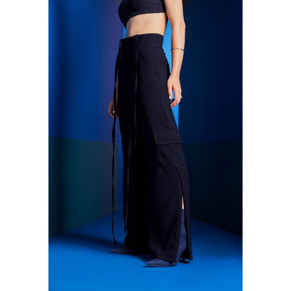 The Dapper Lady Milan Black Solid Pant