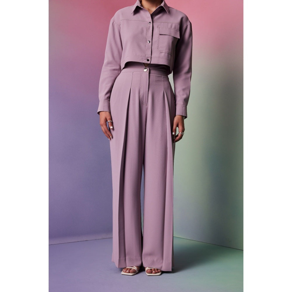 The Dapper Lady Miami Lavender Solid Pant