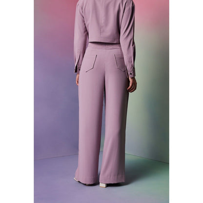 The Dapper Lady Miami Lavender Solid Pant