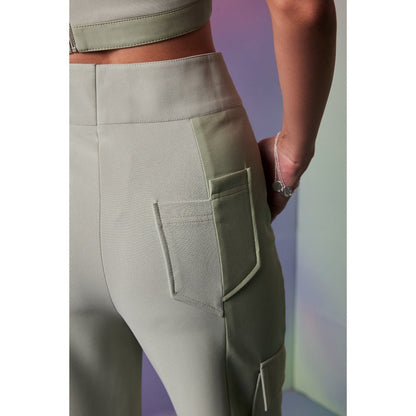 The Dapper Lady Rome Green Solid Pant