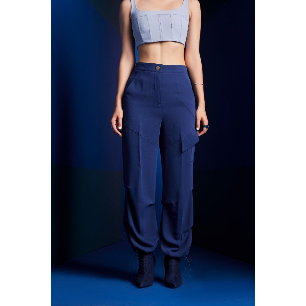 The Dapper Lady Seoul Navy Blue Solid Pant