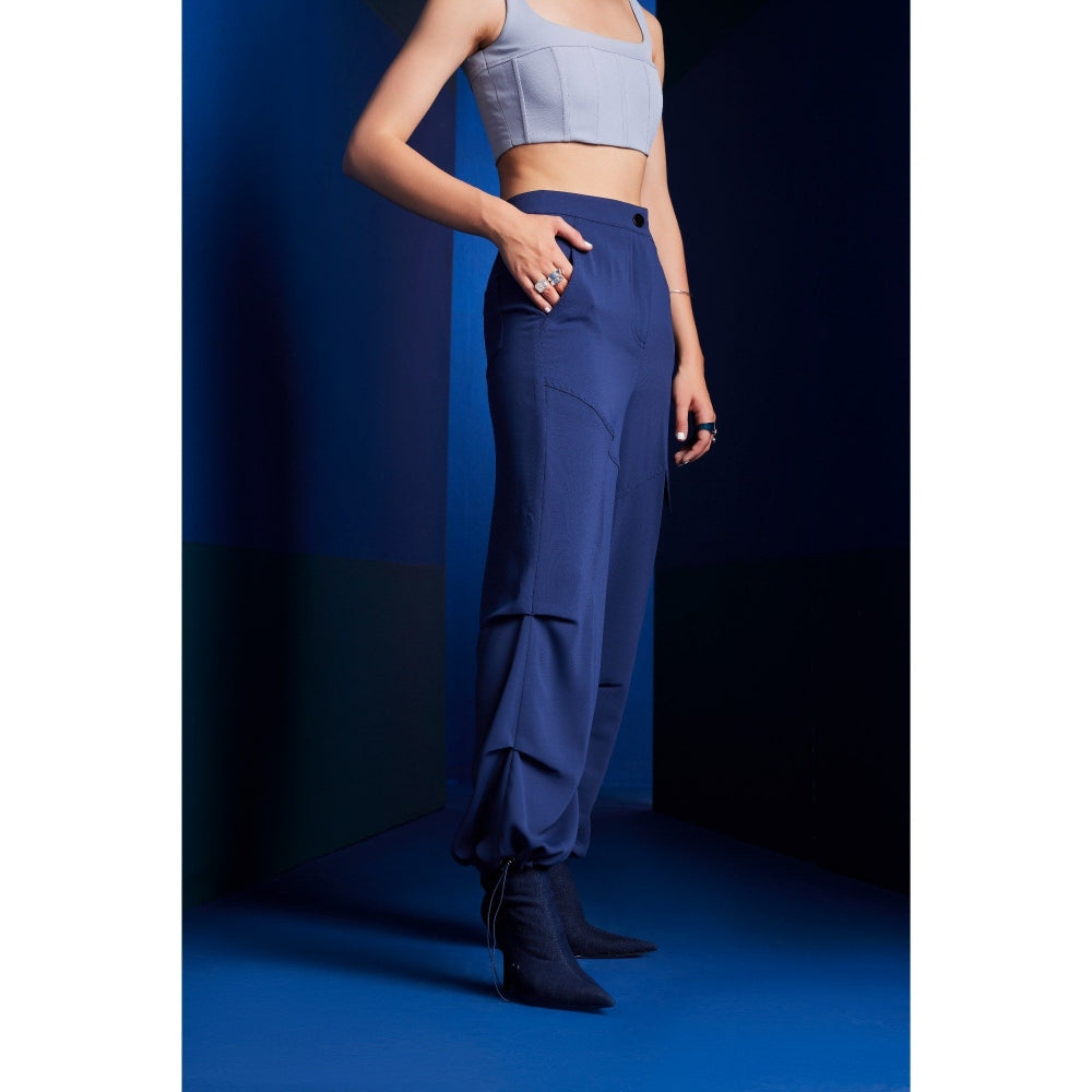 The Dapper Lady Seoul Navy Blue Solid Pant