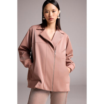 The Dapper Lady Pink Rosa Leather Jacket