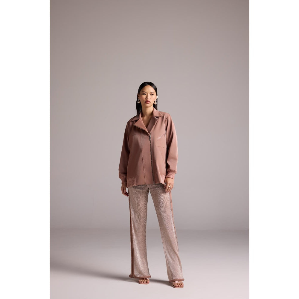 The Dapper Lady Beige Rosa Sheer Pant