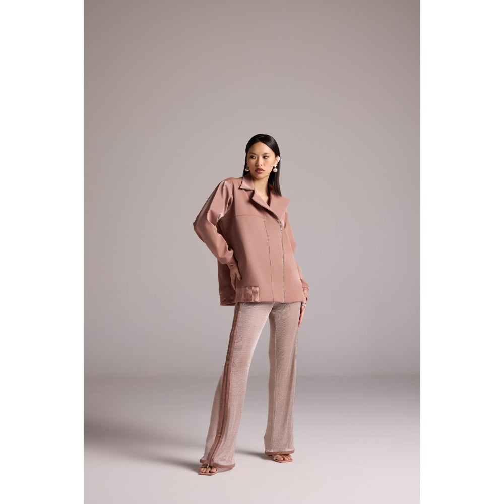 The Dapper Lady Beige Rosa Sheer Pant