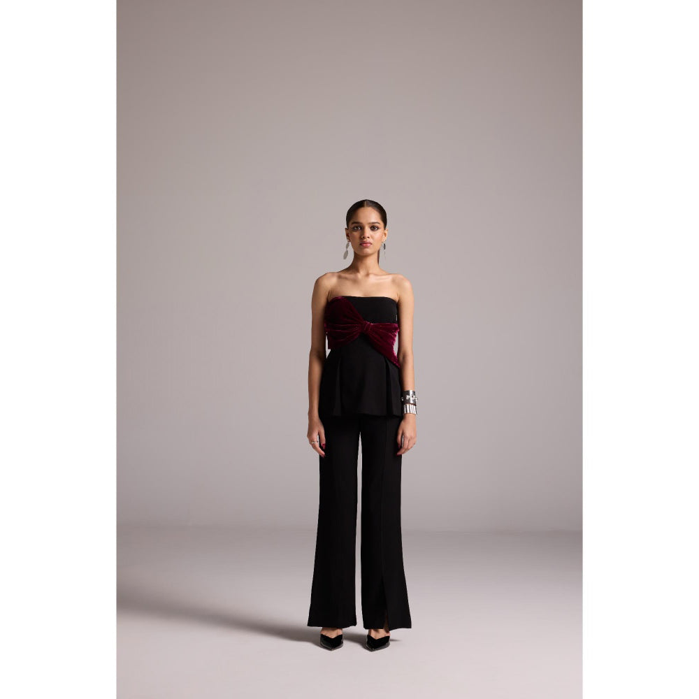 The Dapper Lady Black Sienna Flared Pant