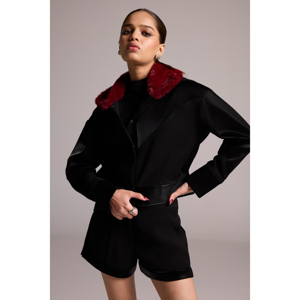 The Dapper Lady Black Sienna Leather Jacket