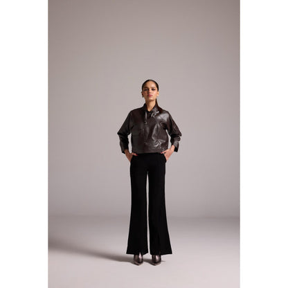 The Dapper Lady Brown Chocolate Asymmetric Jacket