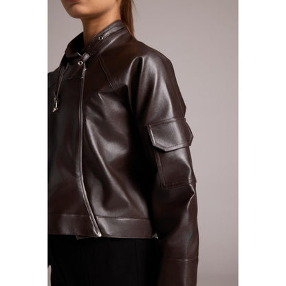 The Dapper Lady Brown Chocolate Asymmetric Jacket