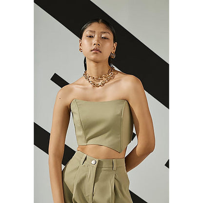 The Dapper Lady Jade Asymmetric Corset with Pants