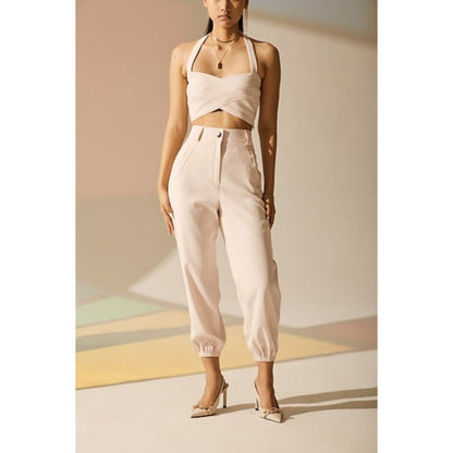 The Dapper Lady Pearl Black Joggers