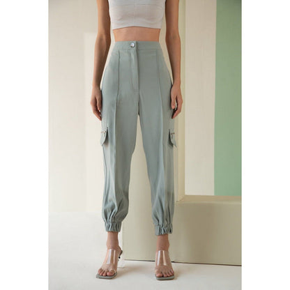 The Dapper Lady Sage Zipped Joggers