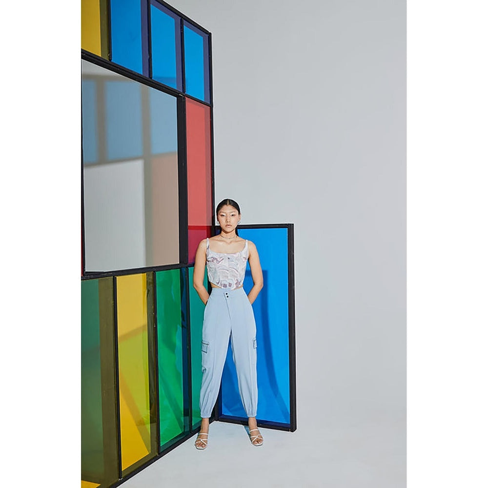 The Dapper Lady Aqua Asymmetric Joggers