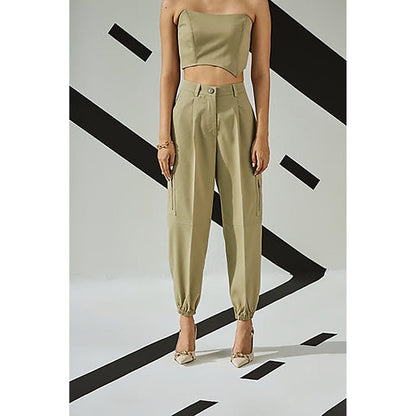 The Dapper Lady Jade Pleated Joggers