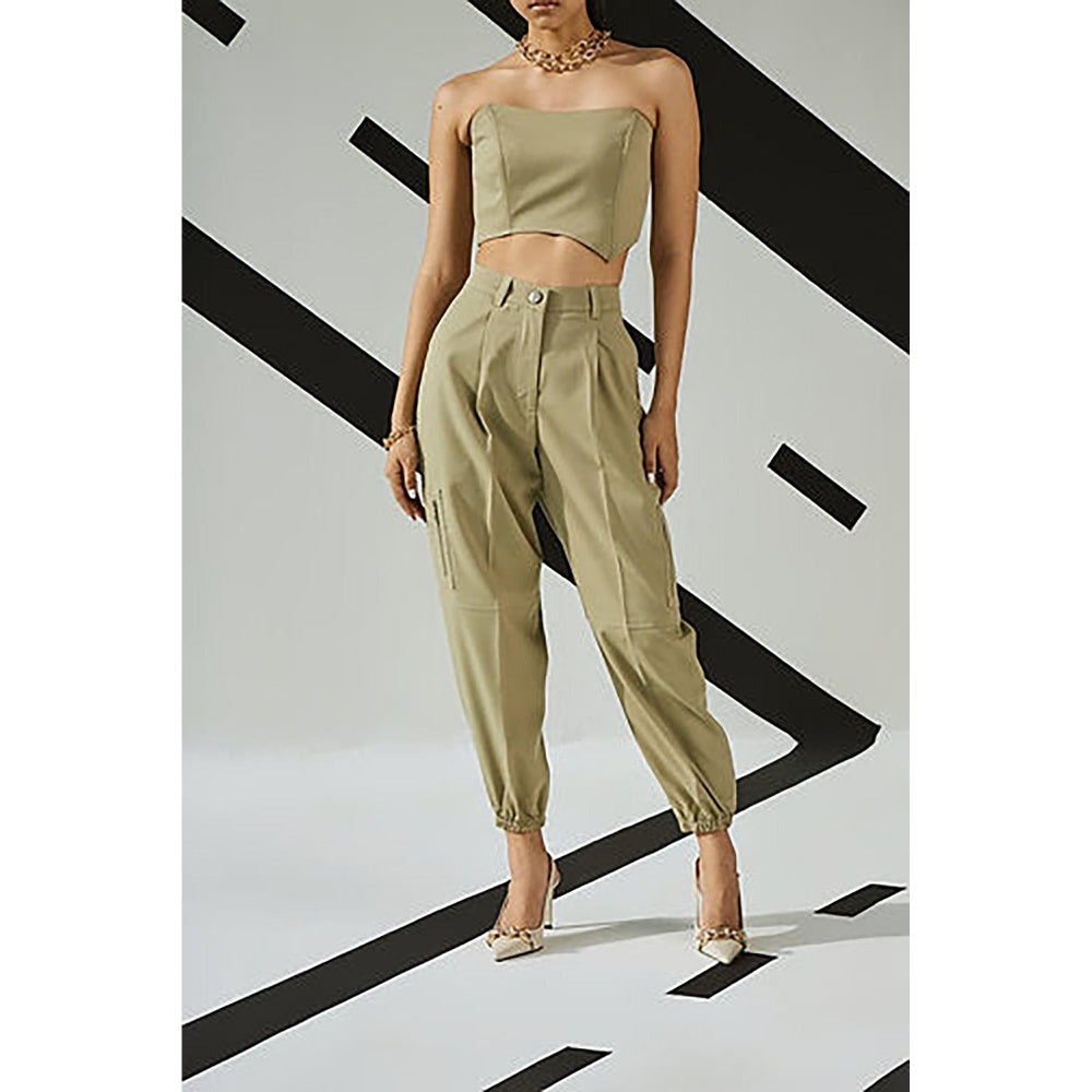 The Dapper Lady Jade Pleated Joggers