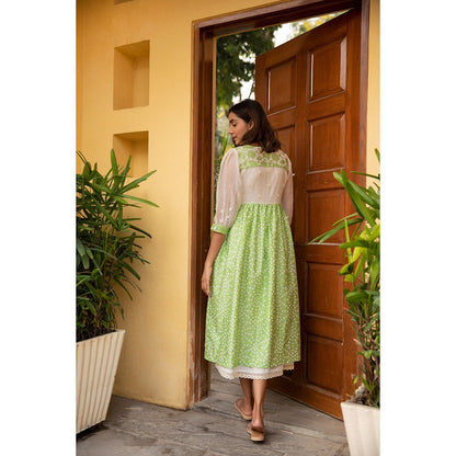 The Yellow Bow Lime Kali Dress (Set of 2)