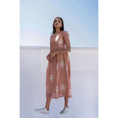 The Yellow Bow Rose Gold Flower Dress (Set of 2)