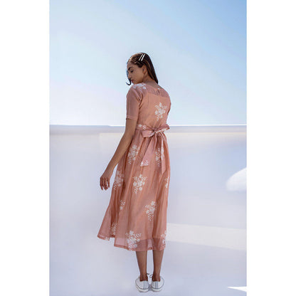 The Yellow Bow Rose Gold Flower Dress (Set of 2)