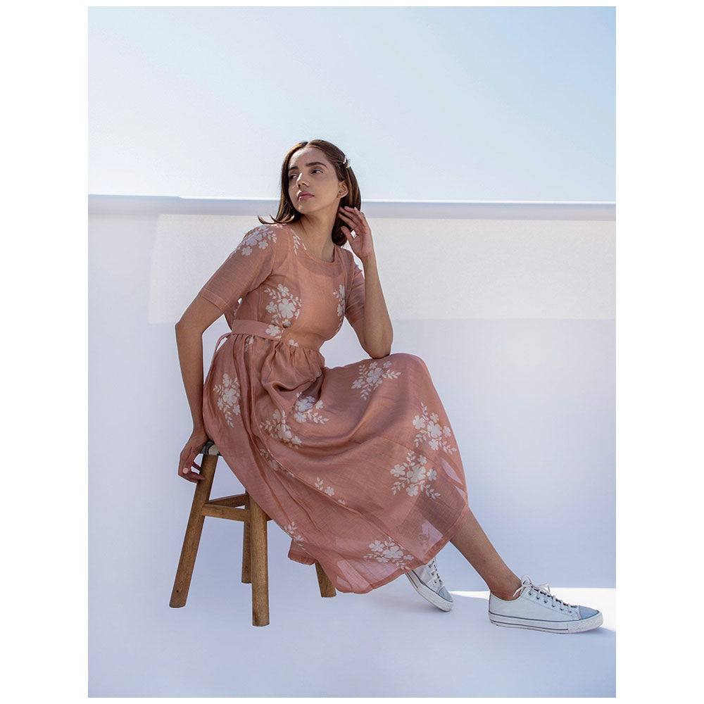 The Yellow Bow Rose Gold Flower Dress (Set of 2)