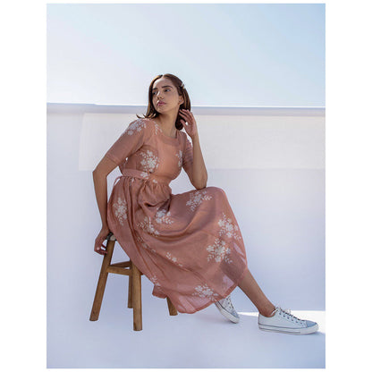 The Yellow Bow Rose Gold Flower Dress (Set of 2)