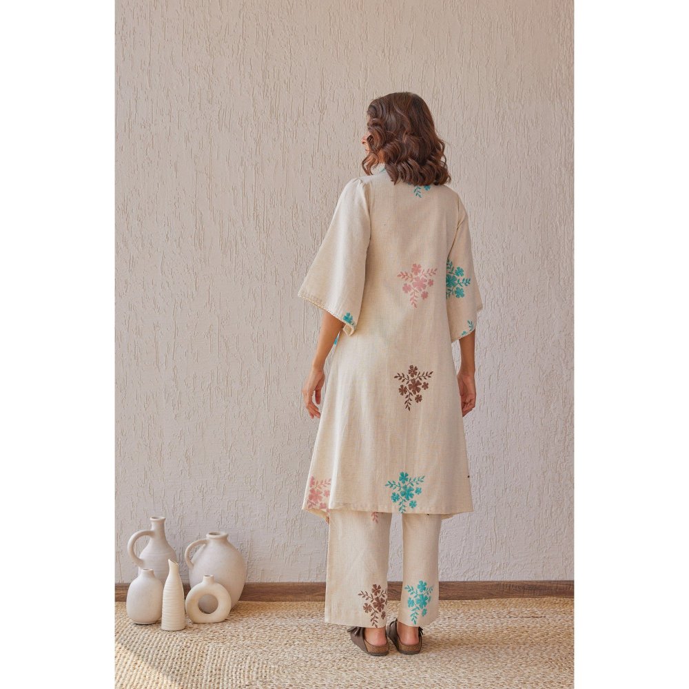 The Yellow Bow Rosette Beige Co-Ord (Set of 2)