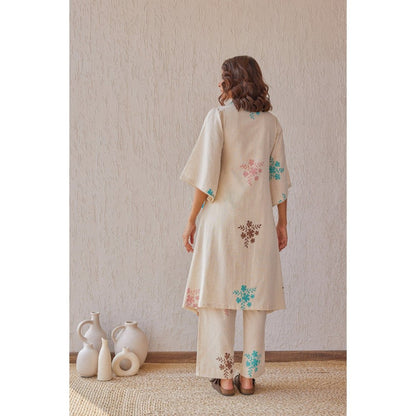 The Yellow Bow Rosette Beige Co-Ord (Set of 2)