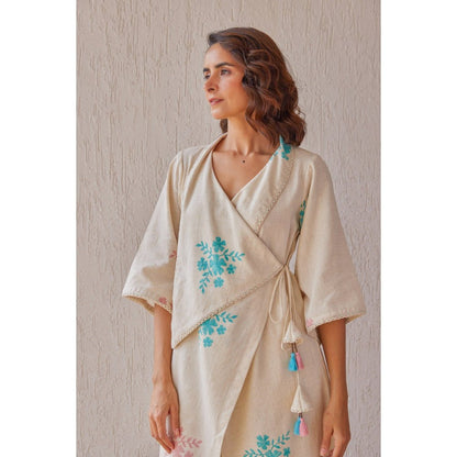 The Yellow Bow Rosette Beige Co-Ord (Set of 2)