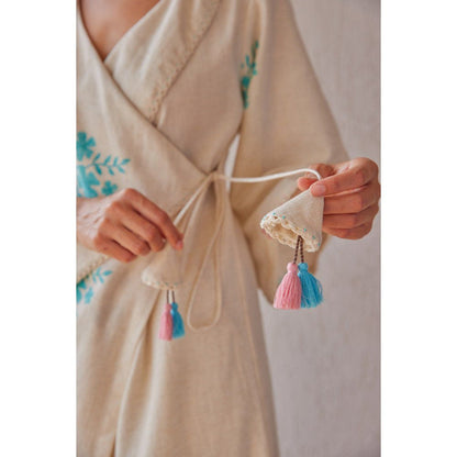 The Yellow Bow Rosette Beige Co-Ord (Set of 2)