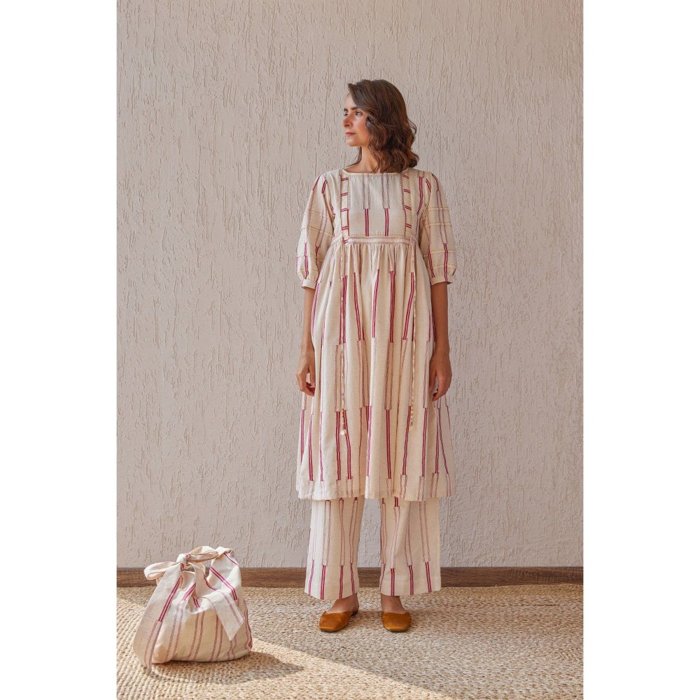 The Yellow Bow Obi Beige Co-Ord (Set of 2)