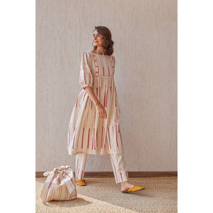 The Yellow Bow Obi Beige Co-Ord (Set of 2)