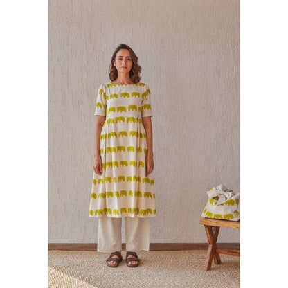 The Yellow Bow Ellie White Kurta with Pant (Set of 2)